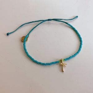 RARE PURA VIDA Seed Bead Palm Tree Charm Bracelet